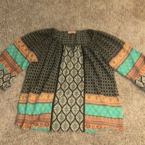 Olive Hill Boho women’s blouse top sz Largw